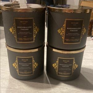 White Barn Marshmallow Fireside Candle Set - Black and Gold